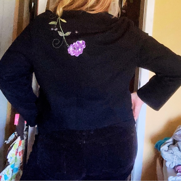 Floral waist-length coat with sparkles and fun for days - Picture 3 of 9